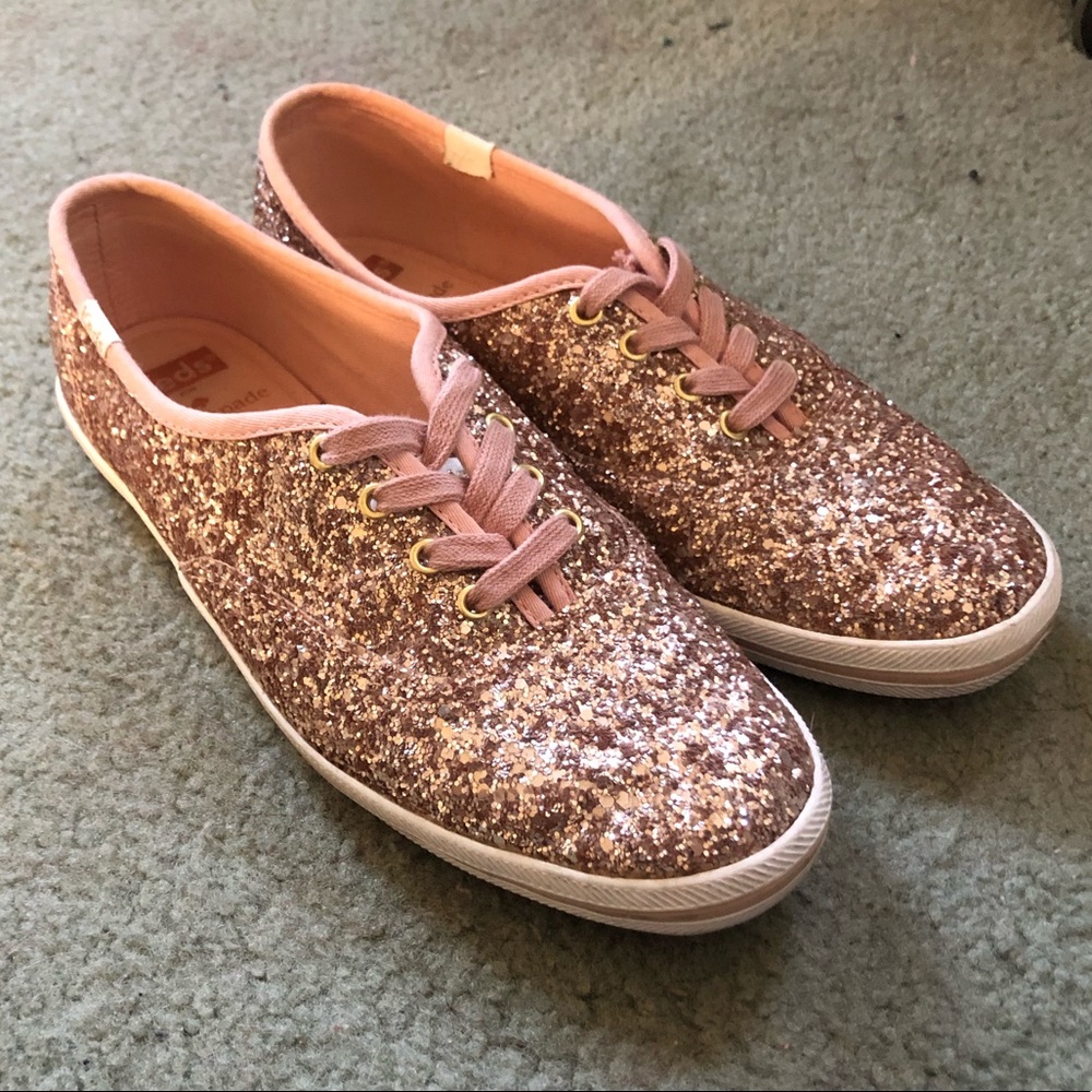 Rose Gold Glitter Kate Spade Keds